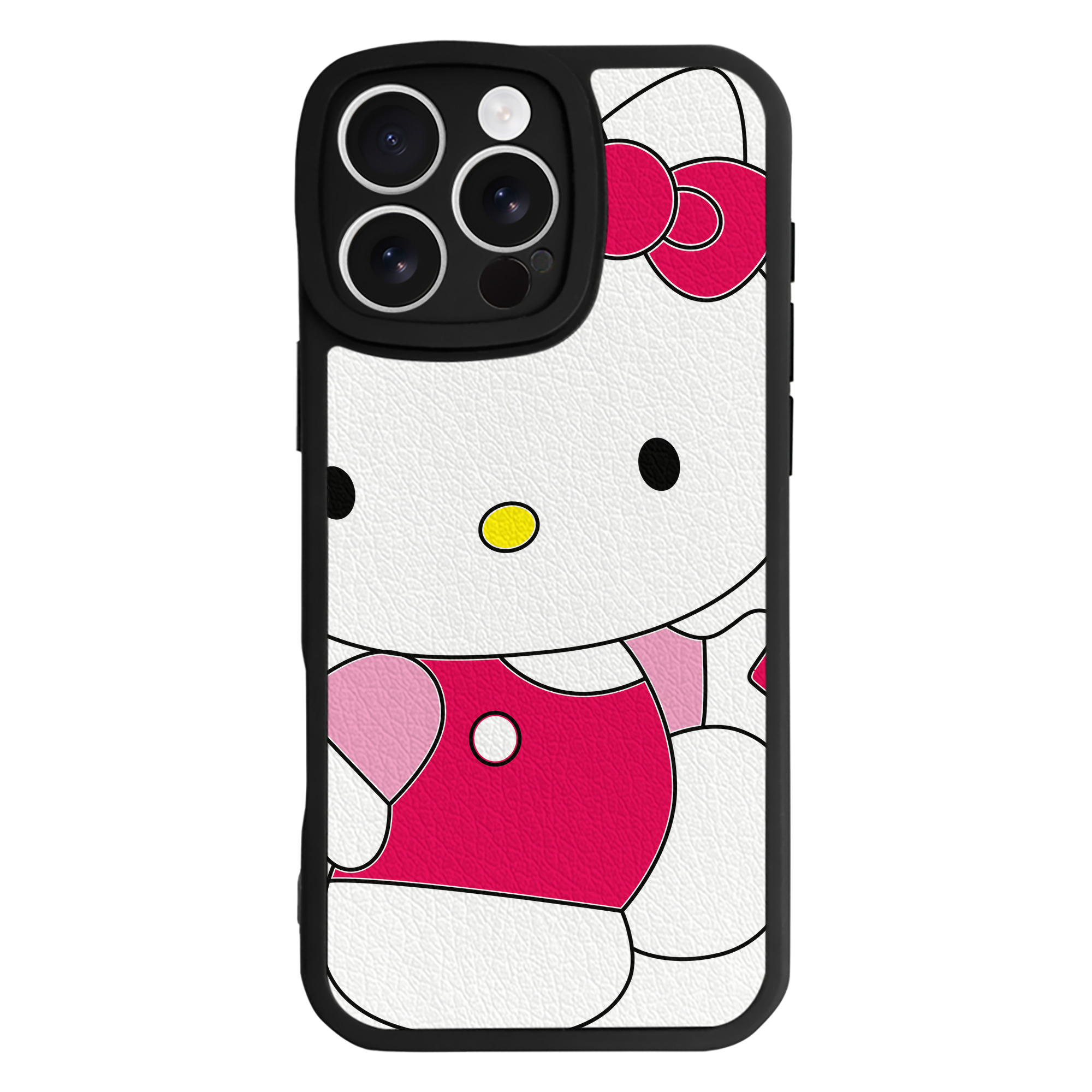 （画像用） Hello Kitty ハローキティ 【iPhone 16シリーズ対応】シリコンスマホケース（レザー調） 材質：シリコン
